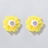 Yellow Floral Stud Earrings