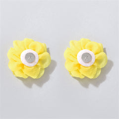 Yellow Floral Stud Earrings