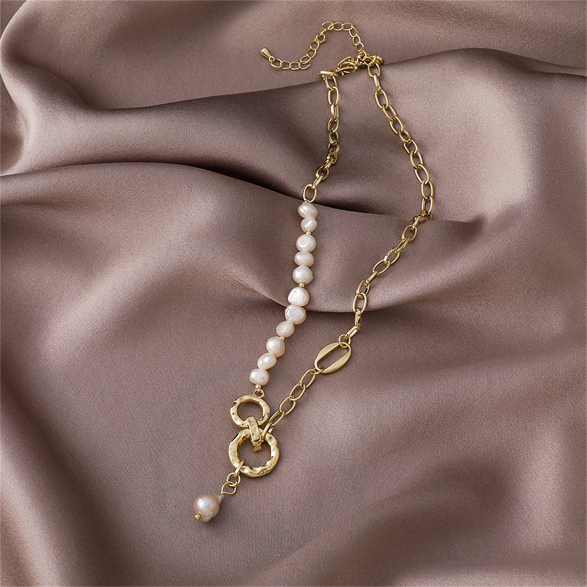 Pearl & 18K Gold-Plated Pendant Necklace