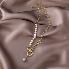 Pearl & 18K Gold-Plated Pendant Necklace
