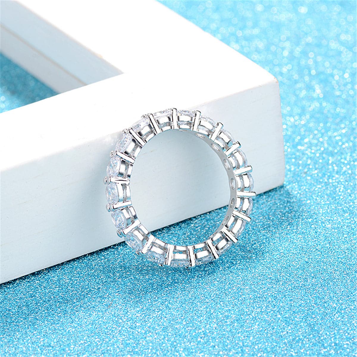 Crystal & Silver-Plated Eternity Band - streetregion