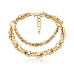 18K Gold-Plated Intertwined Chain Layer Necklace