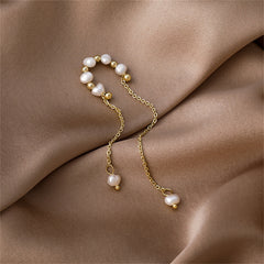 Pearl & 18K Gold-Plated Tassel Ear Cuff