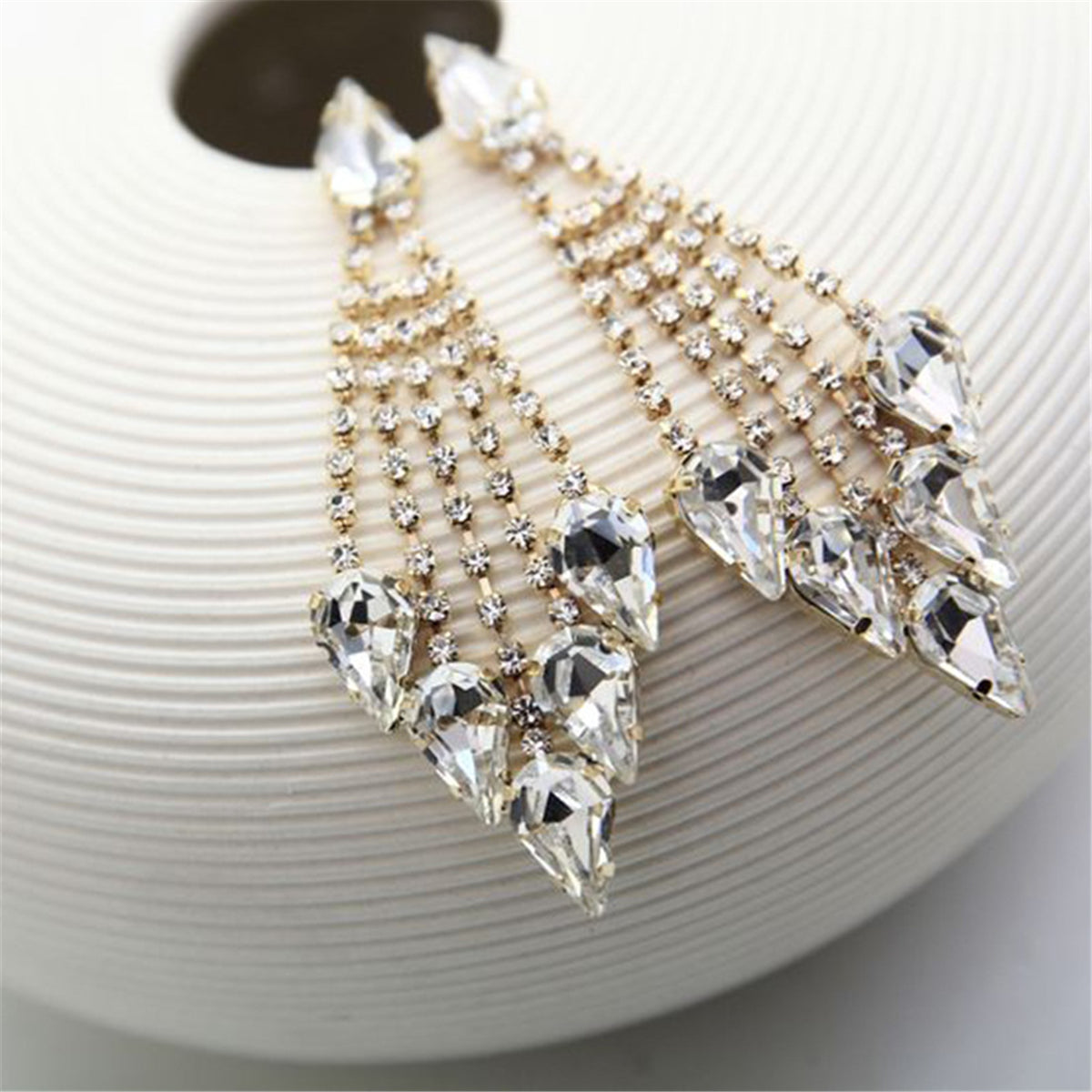Crystal & Cubic Zirconia Tassel Drop Earrings