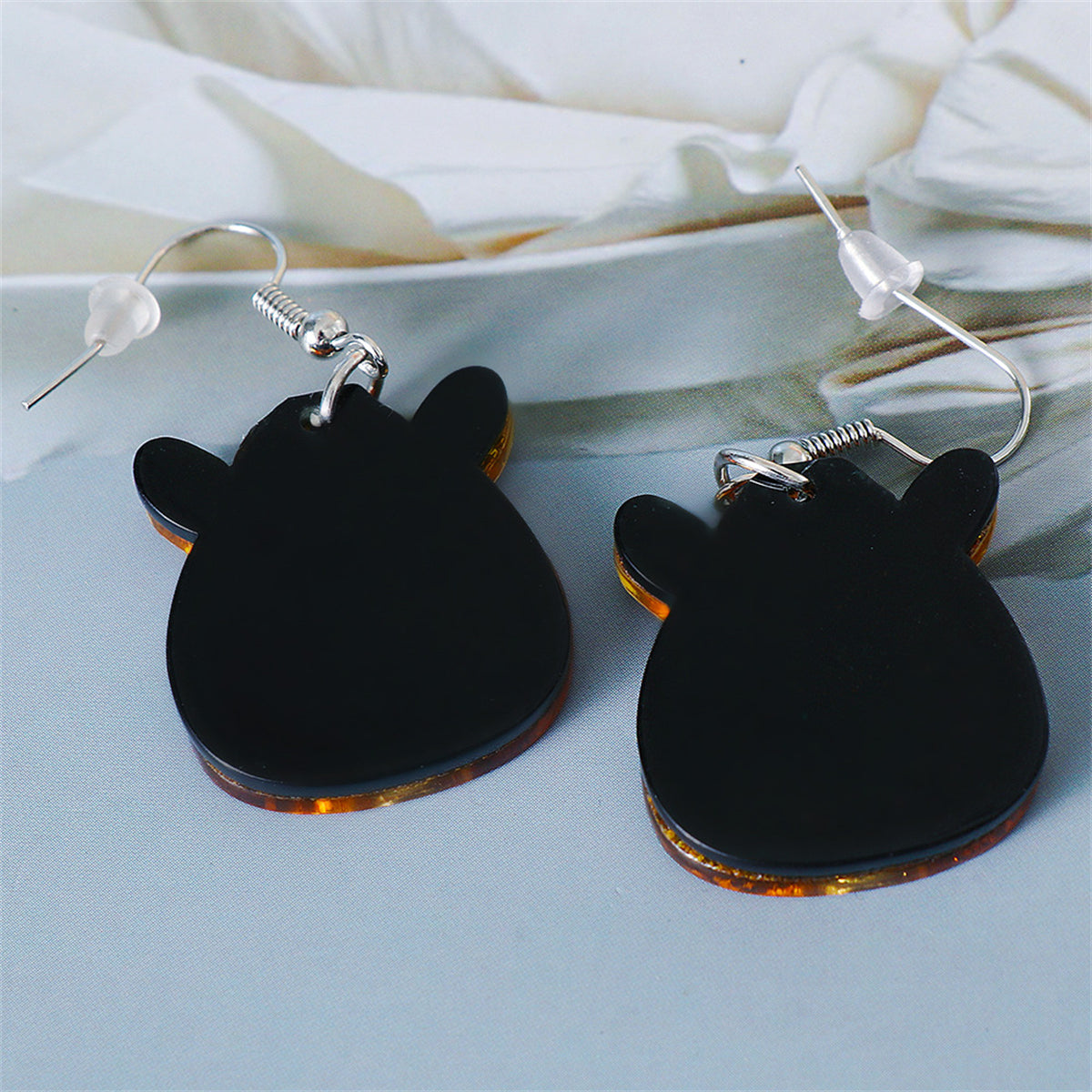 Yellow and Red Glitter Reindeer Face Drop Earrings, drop earrings for women, elegant gift for her, styled look