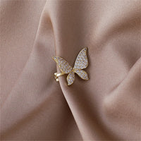 Cubic Zirconia & Goldtone Butterfly Ear Cuffs