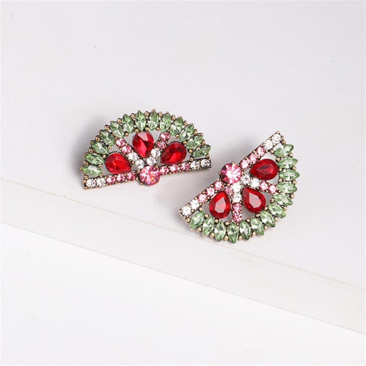 Crystal & Cubic Zirconia Orange Stud Earrings