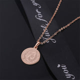 18k Rose Gold-Plated Swiss Franc Pendant Necklace - streetregion
