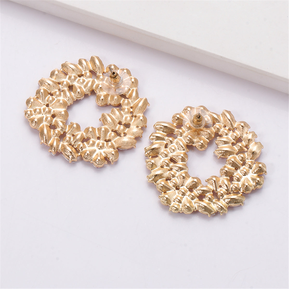 Light Blue Crystal & Cubic Zirconia 18K Gold Plated Botany Stud Earring