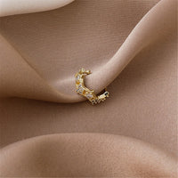 Cubic Zirconia & Goldtone Star Clip-On Earrings