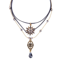 Crystal & Cubic Zirconia Sun Layered Pendant Necklace
