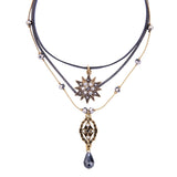 Crystal & Cubic Zirconia Sun Layered Pendant Necklace