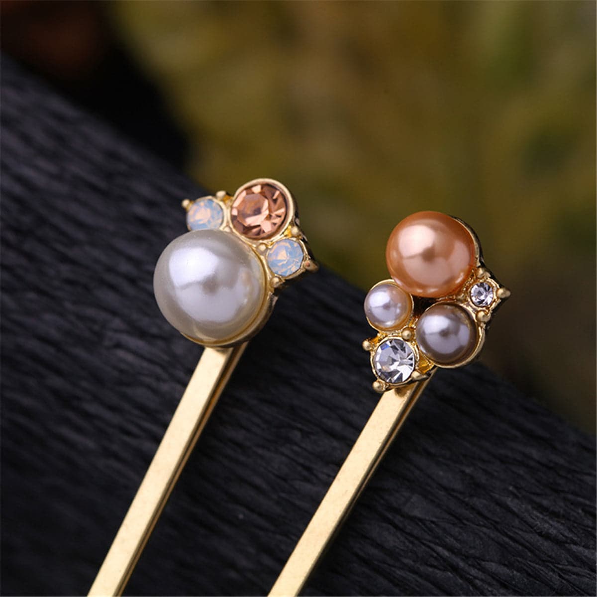 Pearl & Cubic Zirconia 18k Gold-Plated Hair Clip Set