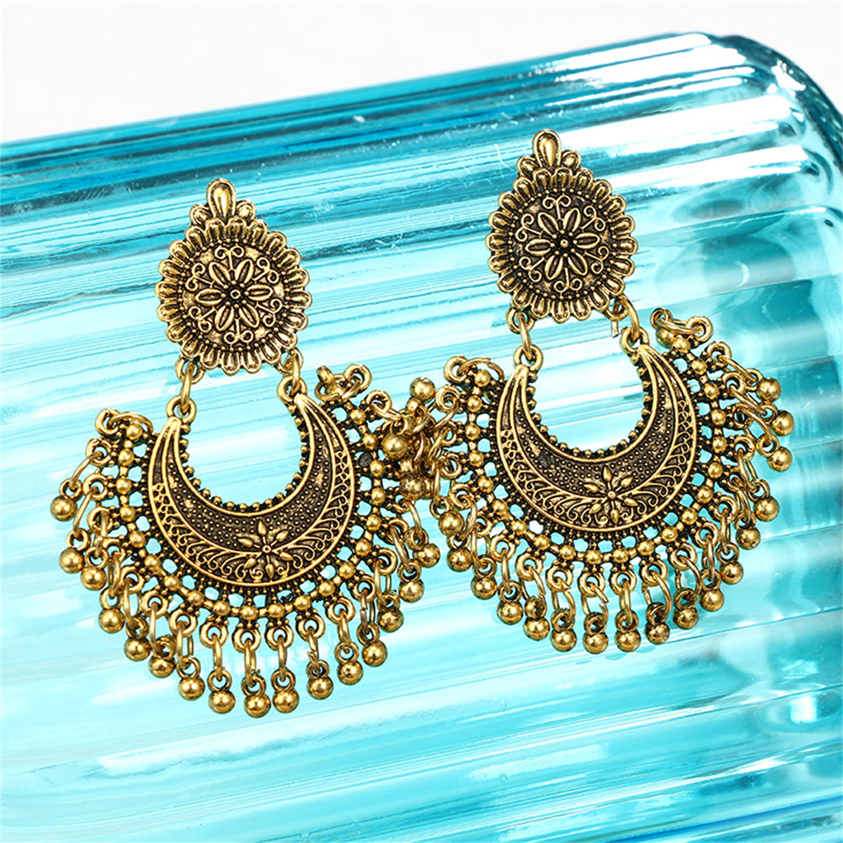 Stunning 18K gold-plated boho earrings with intricate designs, ideal for elevating your style and making a bold statement.