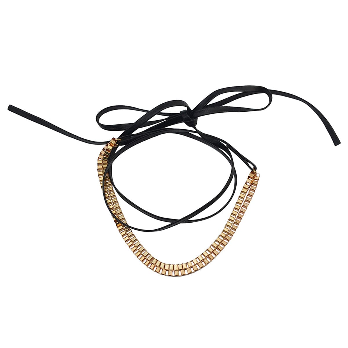 18k Gold-Plated & Faux-Leather Choker Necklace - streetregion