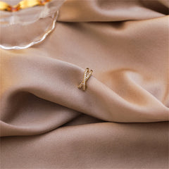 Cubic Zirconia & 18K Gold-Plated Ear Cuff