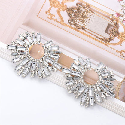 Cubic Zirconia & Silver-Plated Abstract Stud Earrings
