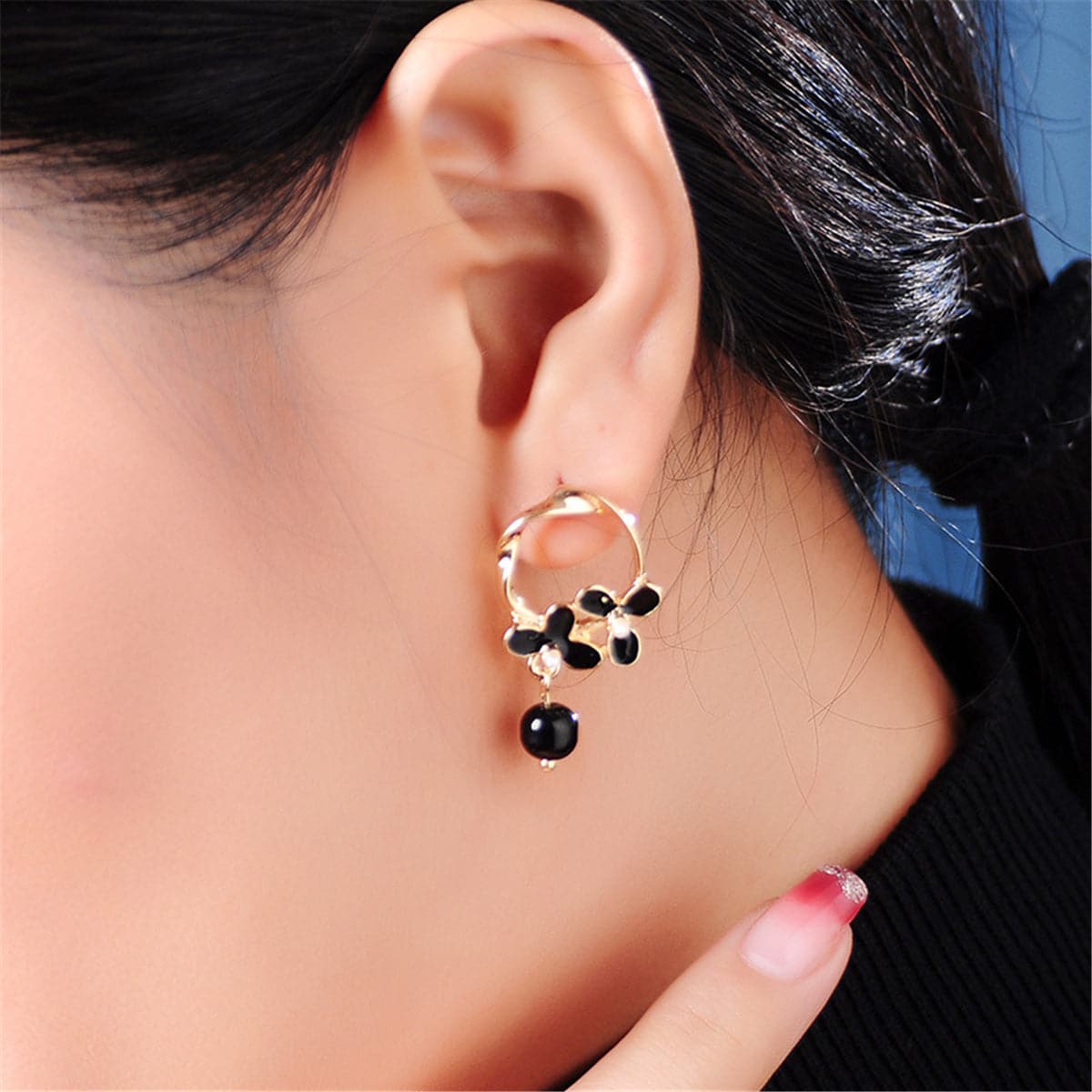 Agate & Pearl 18K Gold-Plated Flower Drop Earrings