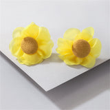 Yellow Floral Stud Earrings