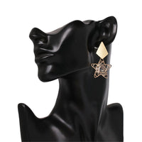 Crystal & Goldtone Geometric Star Drop Earrings