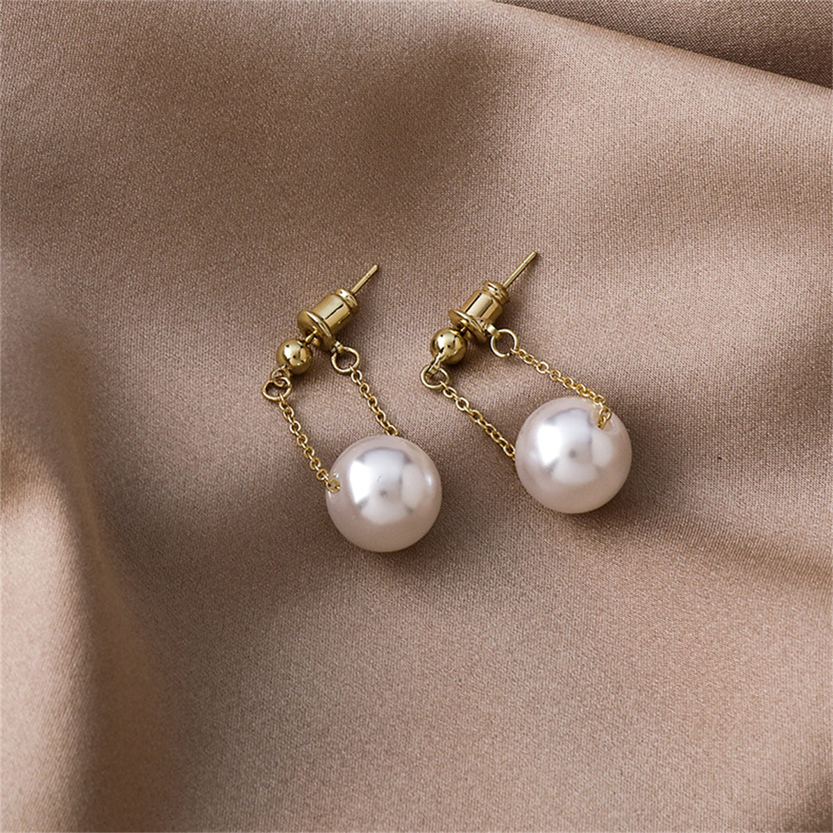 Pearl & 18K Gold-Plated Ear Jackets