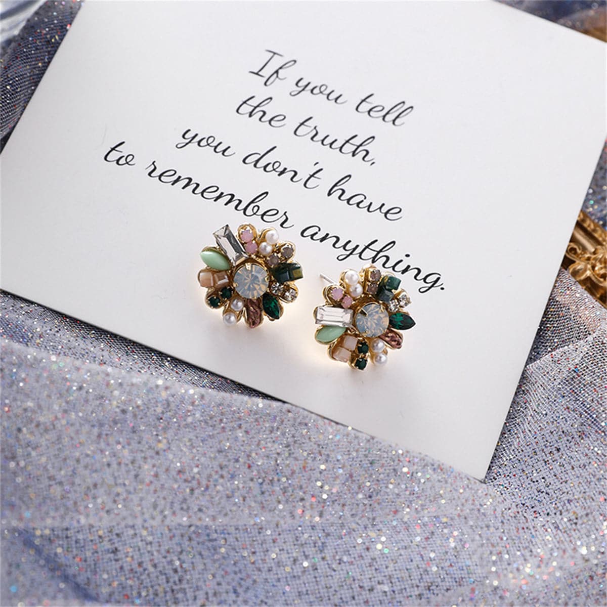 Cubic Zirconia & Pearl 18k Gold-Plated Botany Stud Earrings