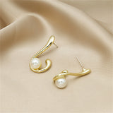 Pearl & 18k Gold-Plated Open Drop Earrings