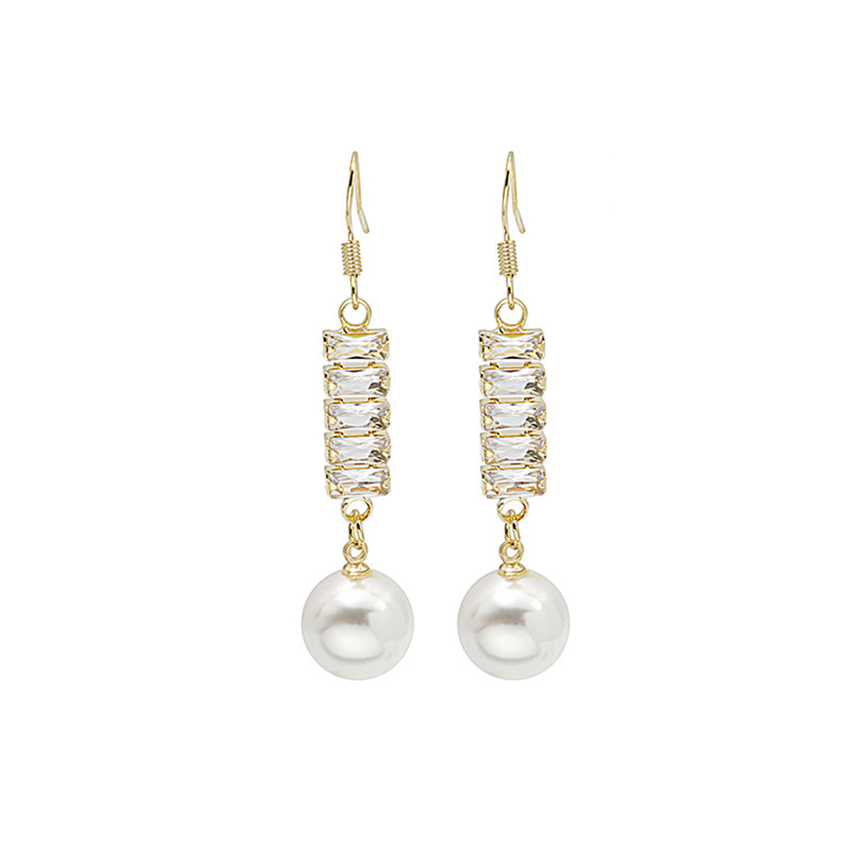 Cubic Zirconia & Pearl 18K Gold-Plated Drop Earrings