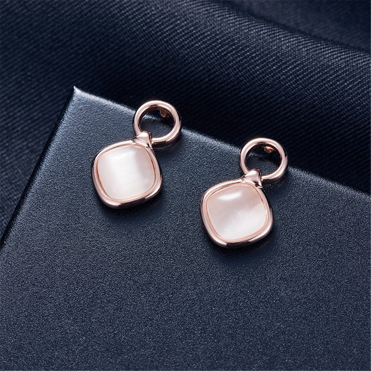 Pink & 18K Rose Gold-Plated Pendant Necklace & Drop Earrings