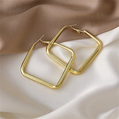 18K Gold-Plated Open Square Hoop Earrings