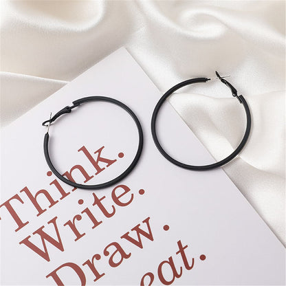 Black Hoop Earrings, dainty minimalist design, lifestyle look