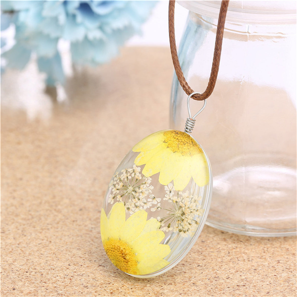 Yellow Peach Blossom Necklace