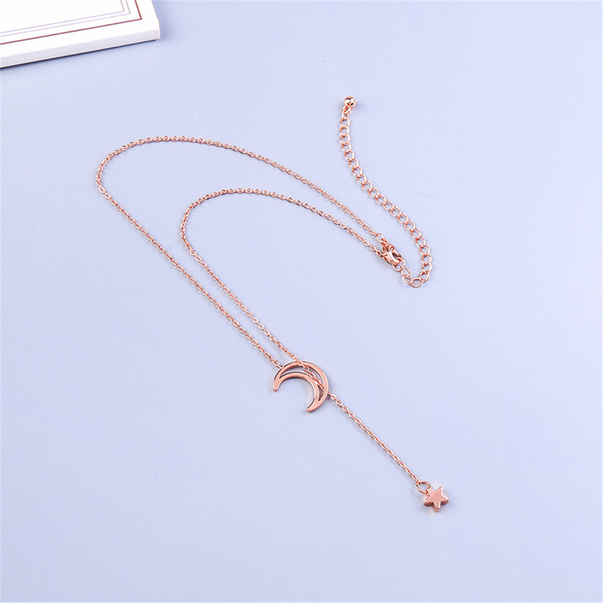 18K Rose Gold-Plated Moon & Star Pendant Necklace