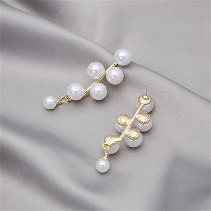 Pearl and 18K Gold-Plated Drop Earrings, gold drop earrings for women, elegant gift for her, styled look