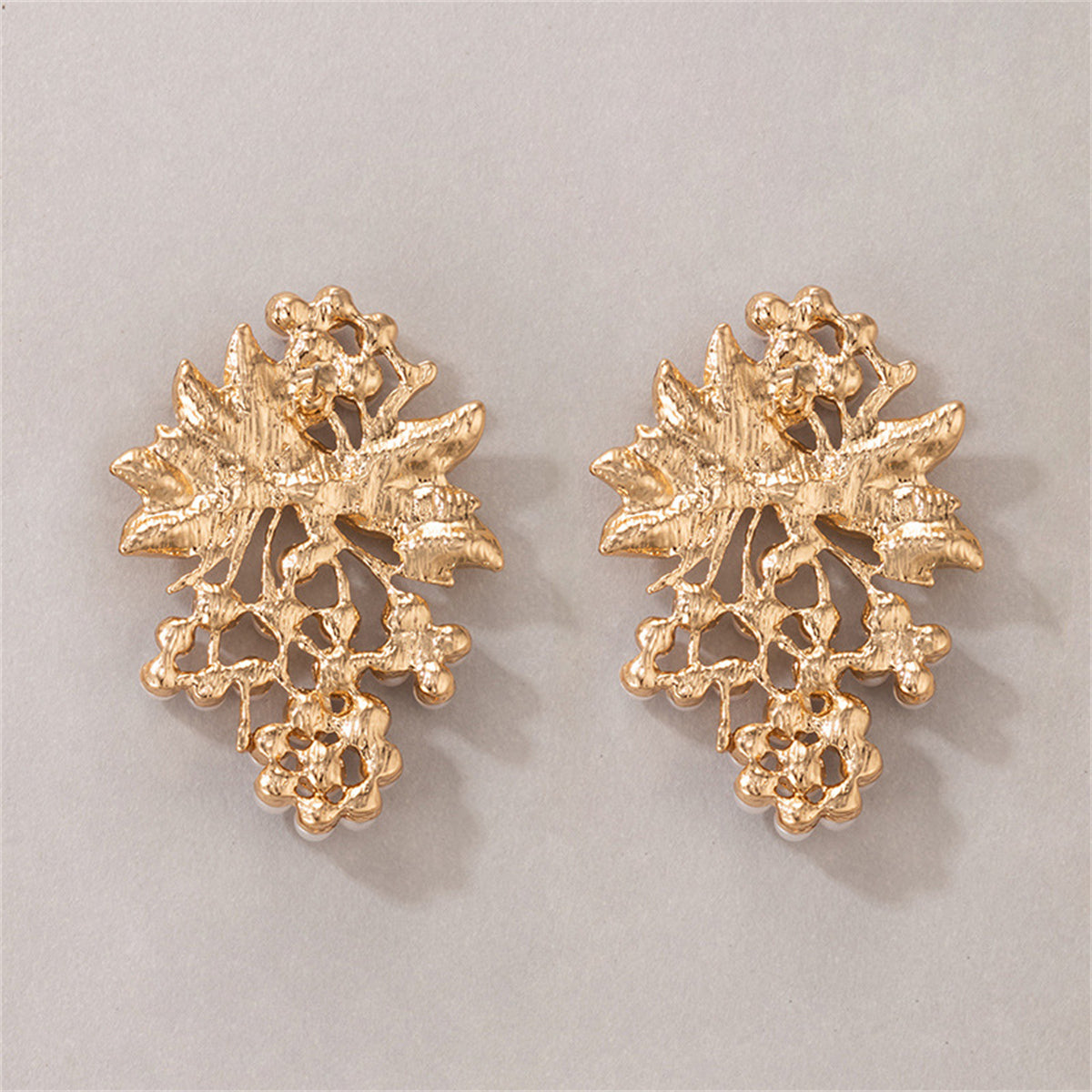 Pearl and 18K Gold-Plated Botanical Drop Earrings, gold drop earrings for women, botanical inspired, styled look