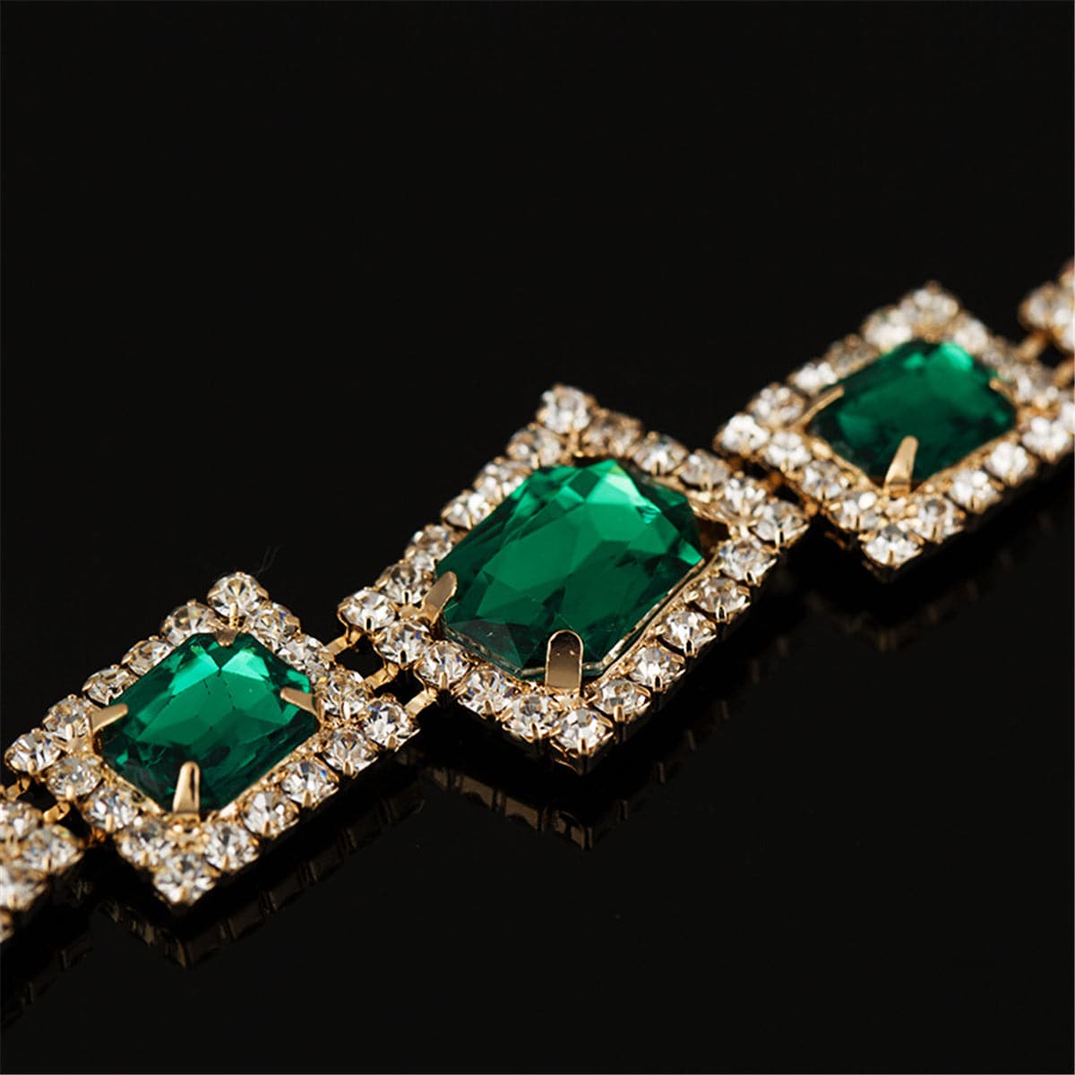 Cubic Zirconia and Crystal 18K Gold-Plated Moon and Stars Cuff Bracelet Set, gold bracelet for women, lifestyle look