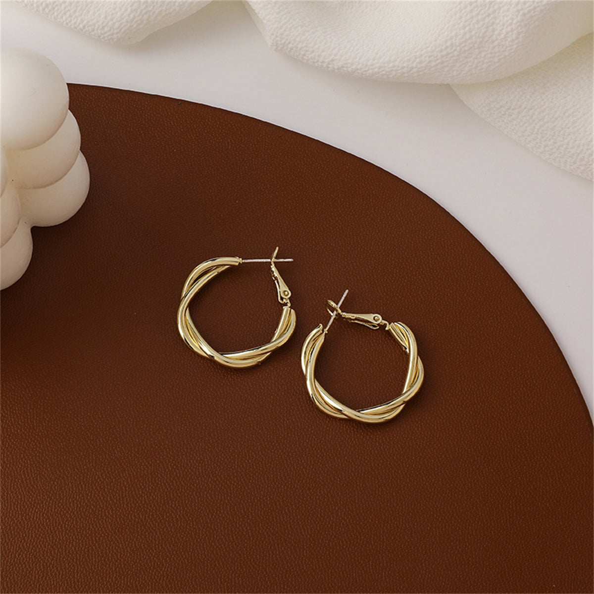 18K Gold-Plated Twine Hoop Earrings