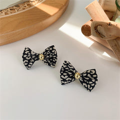 Black & 18K Gold-Plated Leopard Bow Stud Earrings