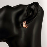 Cubic Zirconia & 18k Rose Gold-Plated Huggie Earrings - streetregion