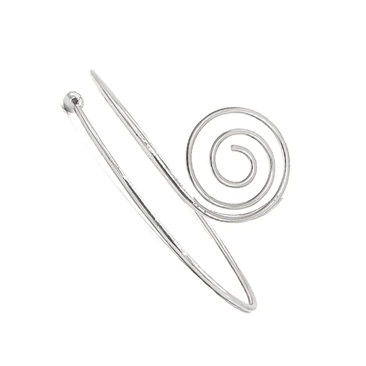 Silver-Plated Swirl Arm Cuff, botanical inspired, side view