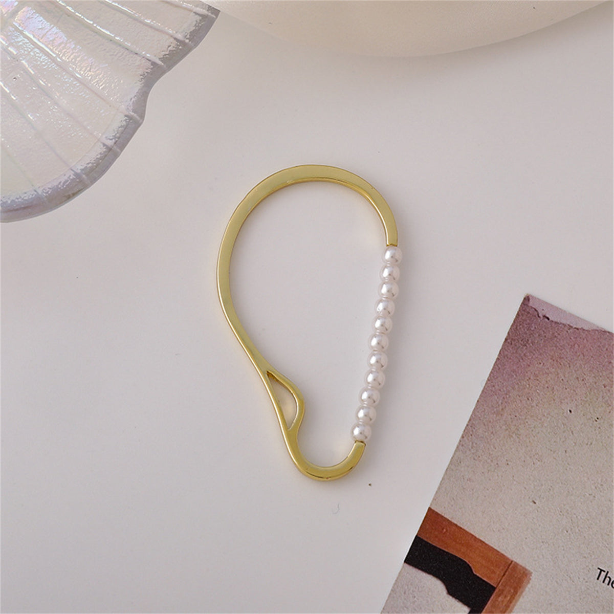 Pearl & 18K Gold-Plated Ear Cuff