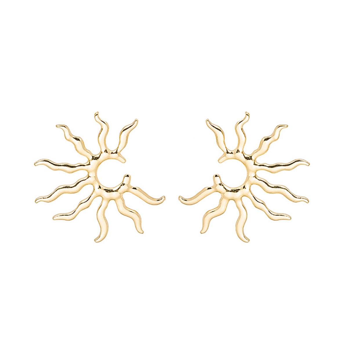 18K Gold-Plated Sun Stud Earrings