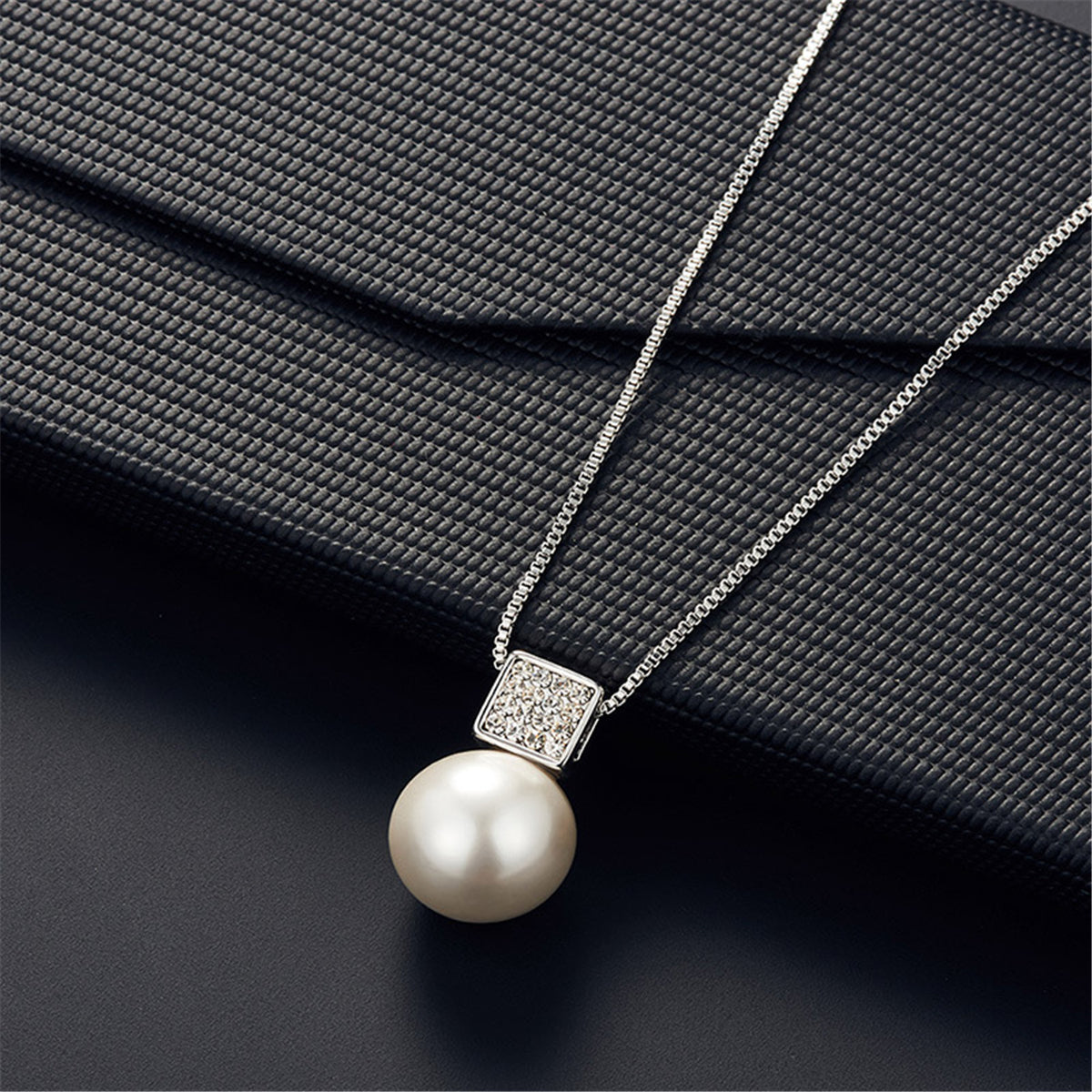 Pearl & Silver-Plated Pendant Necklace & Drop Earrings