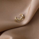 Cubic Zirconia & Goldtone Star Clip-On Earrings