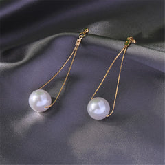 Pearl & 18K Gold-Plated Open Teardrop Earrings