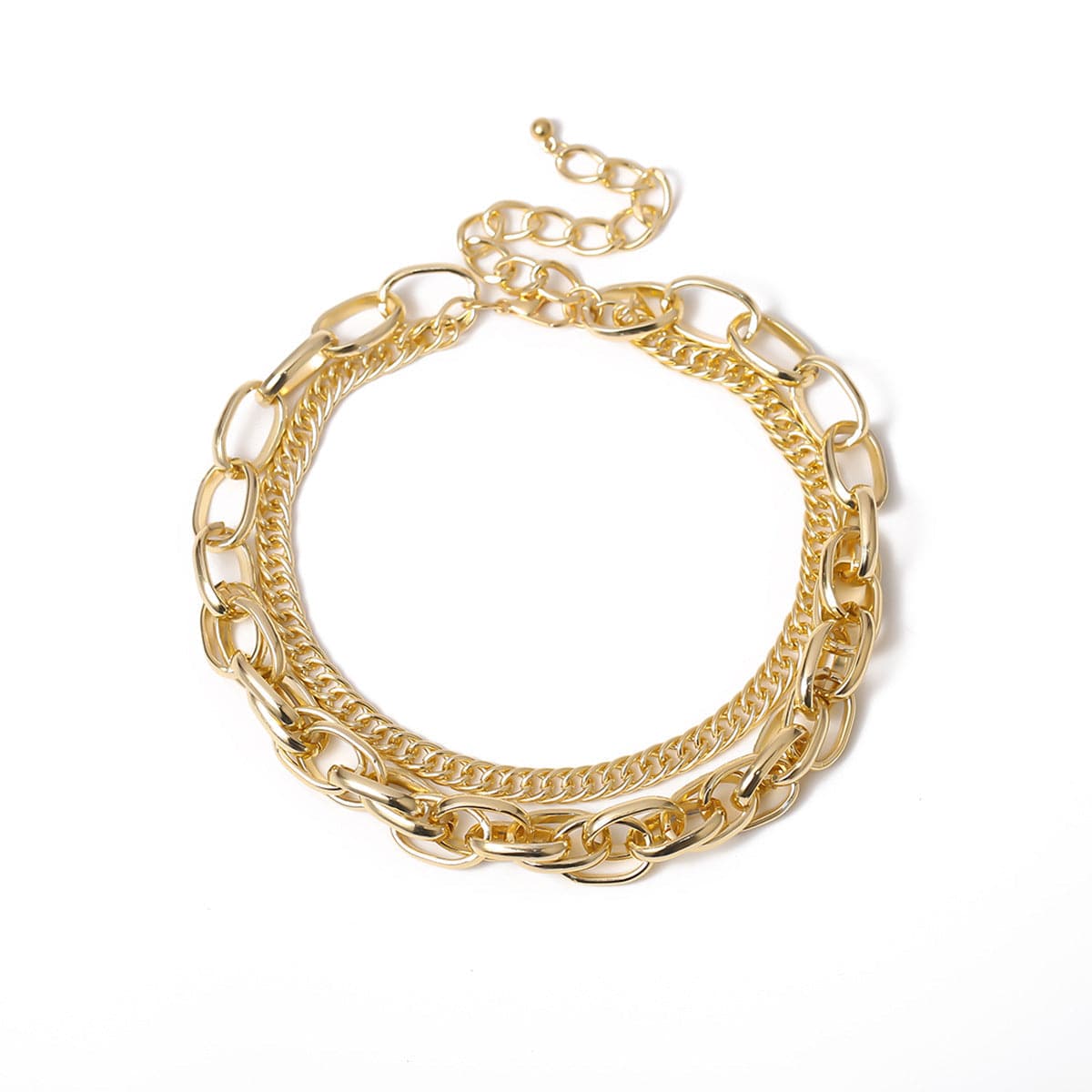 18K Gold-Plated Intertwined Chain Layer Necklace