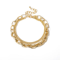 18K Gold-Plated Intertwined Chain Layer Necklace