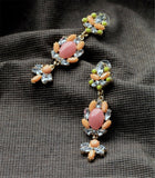 Cubic Zirconia & 18k Gold-Plated Marquise Cluster Drop Earrings