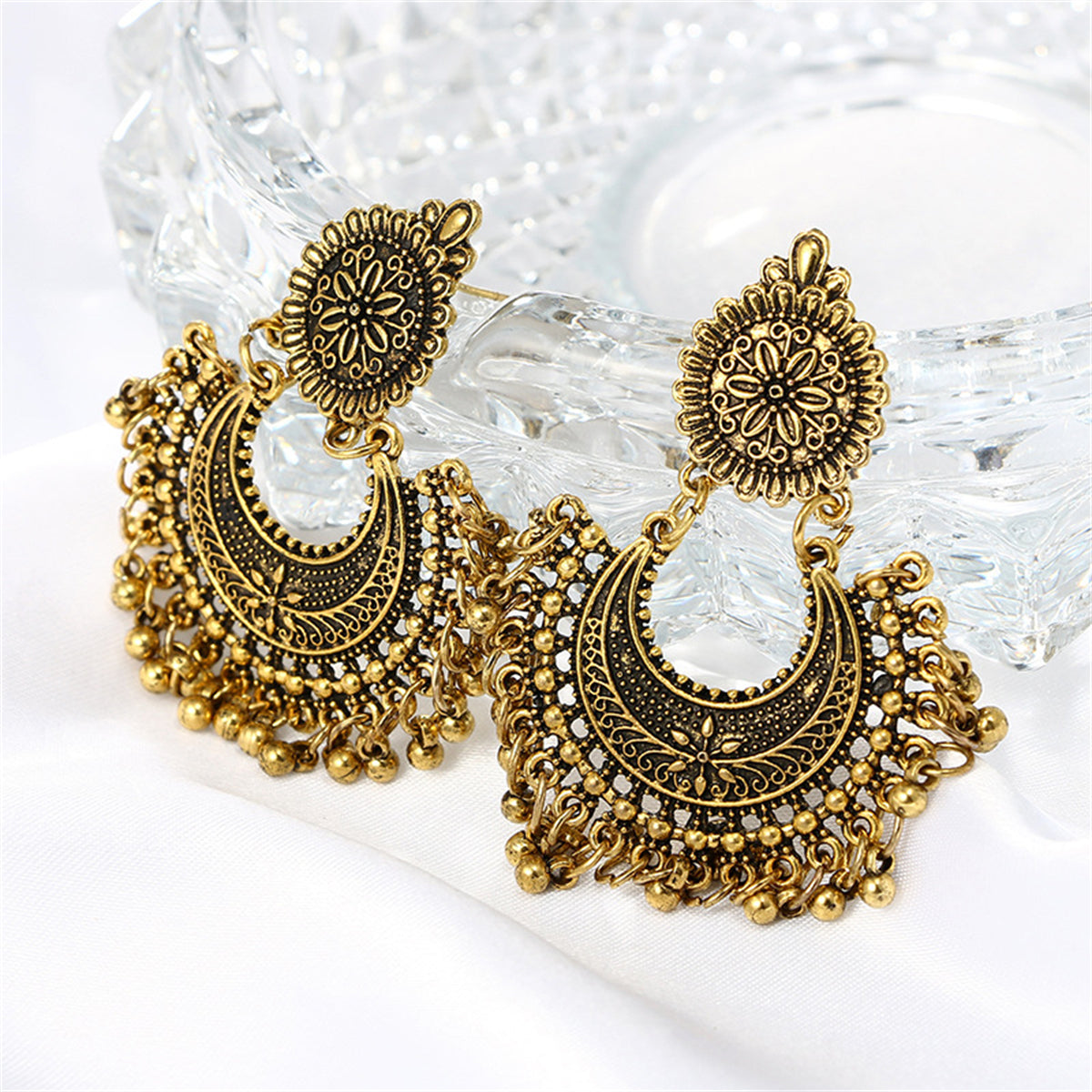 Exquisite 18K gold-plated boho earrings with detailed designs, perfect for enhancing your look with a touch of elegance.