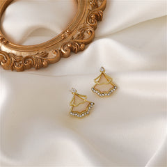 Cubic Zirconia & Resin 18K Gold-Plated Open Fan Ear Jackets